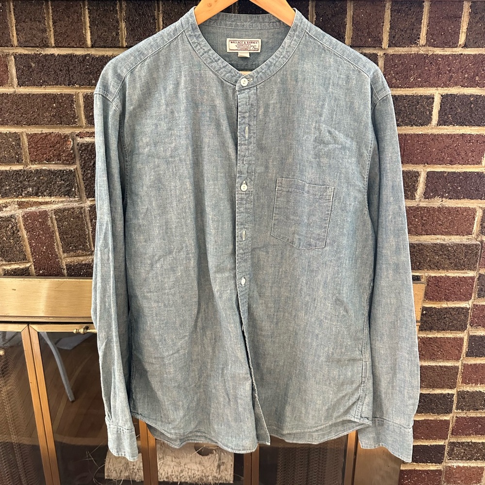 Wallace & Barnes Mandarin Collar Button-Up
